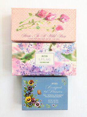 Lot 3 Boxes Vintage 70's Avon Decorative Soap Sets Hostess Cottagecore
